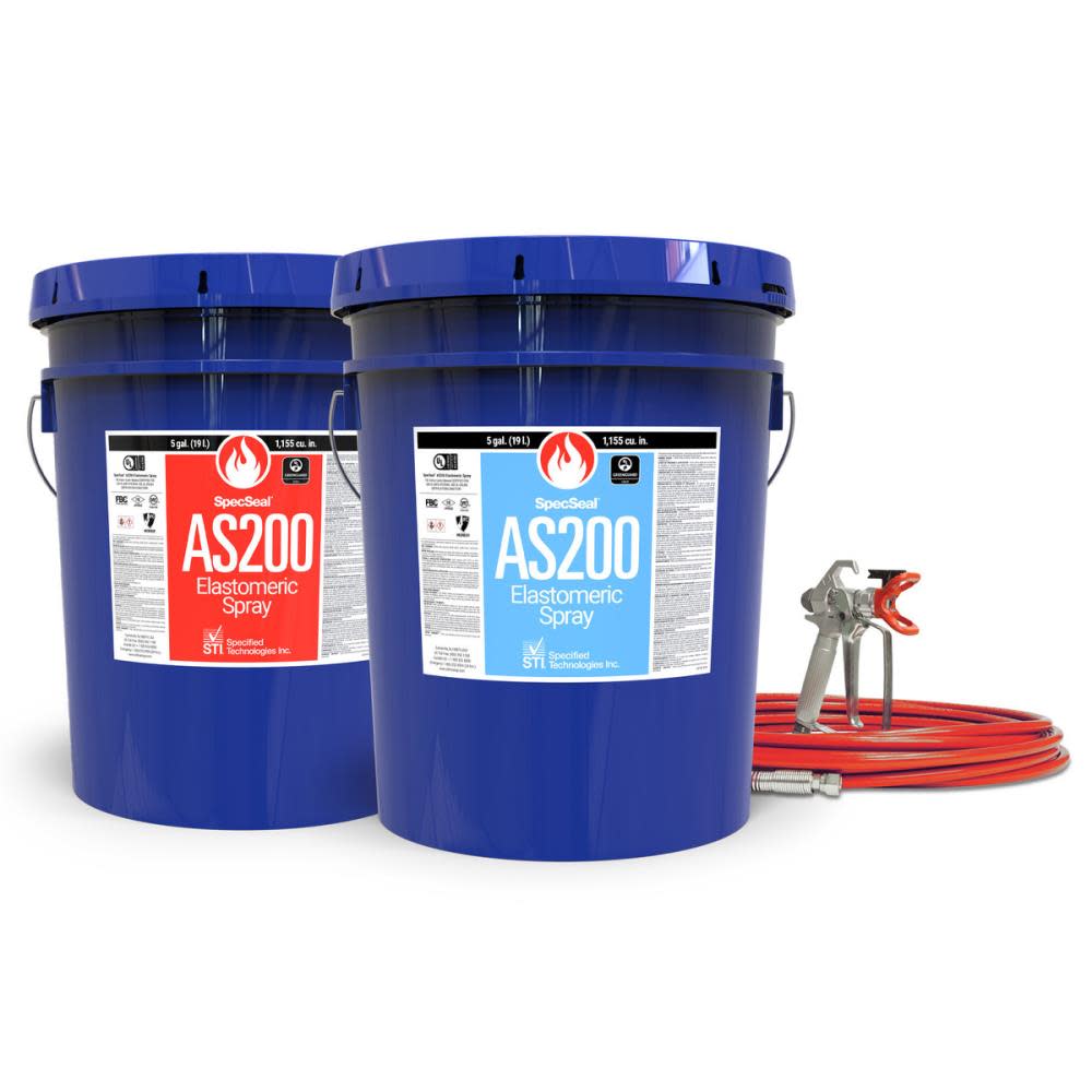 Specified Technologies Inc SpecSeal – AS Elastomeric Spray – 5 Gallon Pail 1155 Cu In (19.0 L) – Red Color – AS205R - Ascmtools