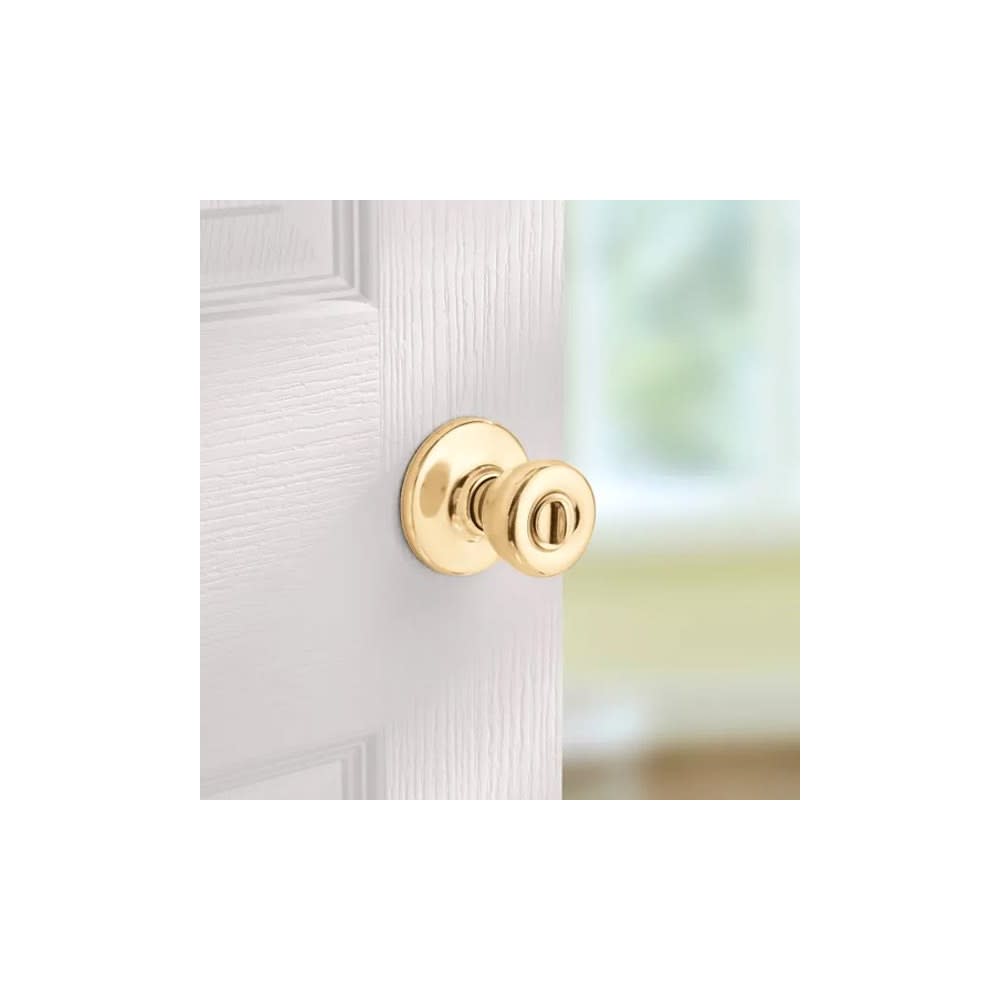 Kwikset Polished Brass Bed/Bath Tylo Mobile Home Privacy Door Knob Set - Ascmtools