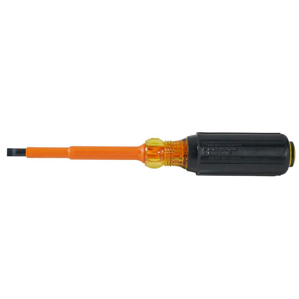Klein Tools Insulated 1/4 In. Cabinet Tip Screwdriver with 4 In. Shank - Ascmtools