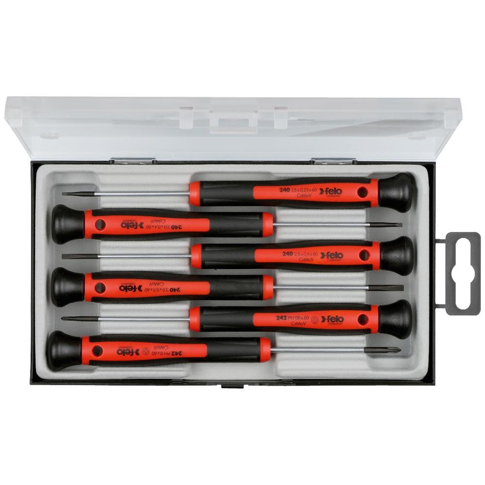 Felo 6 pc Slotted & Phillips Precision Screwdriver Set - Ascmtools