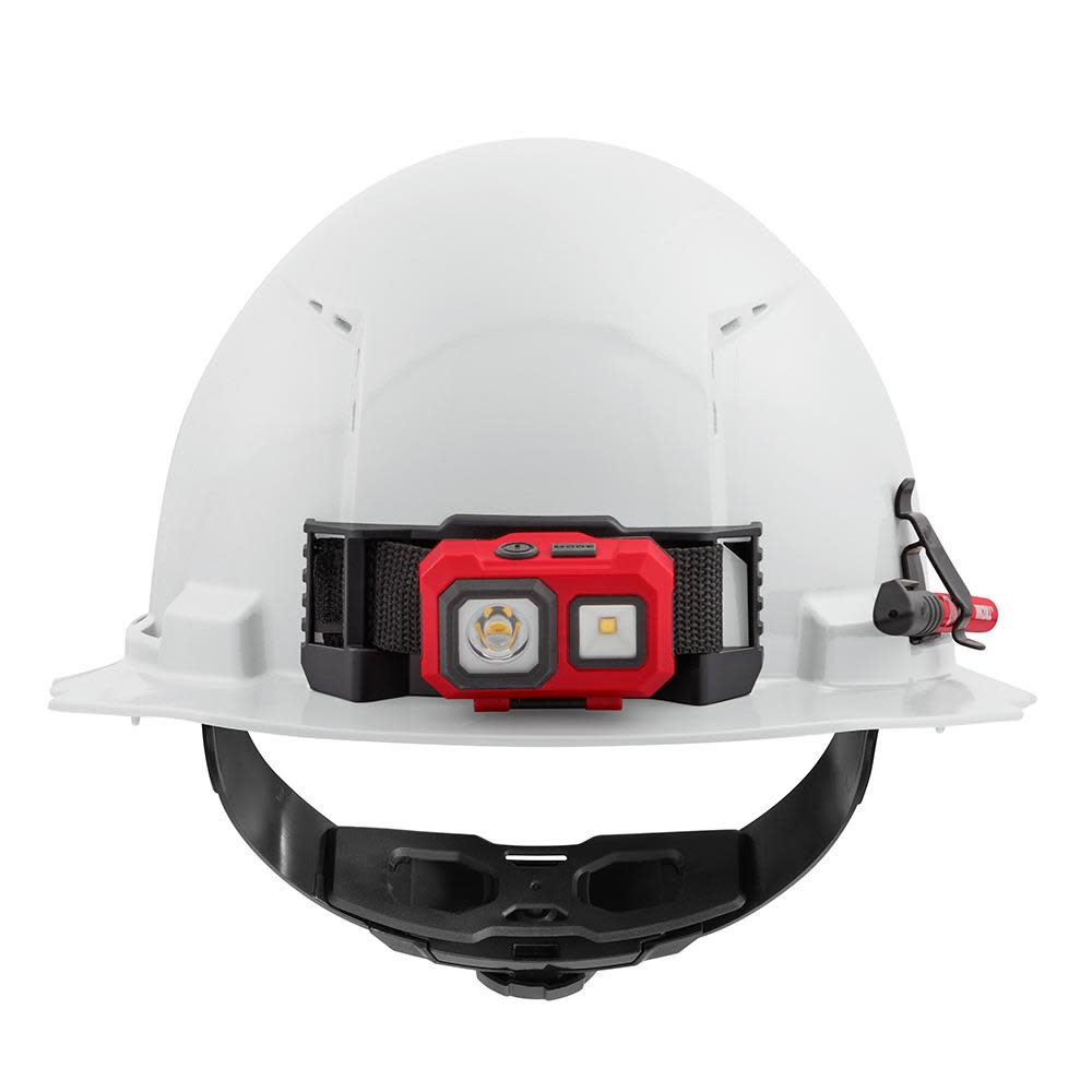 Milwaukee White Full Brim Vented Hard Hat with 4pt Ratcheting Suspension Type 1 Class C - Ascmtools