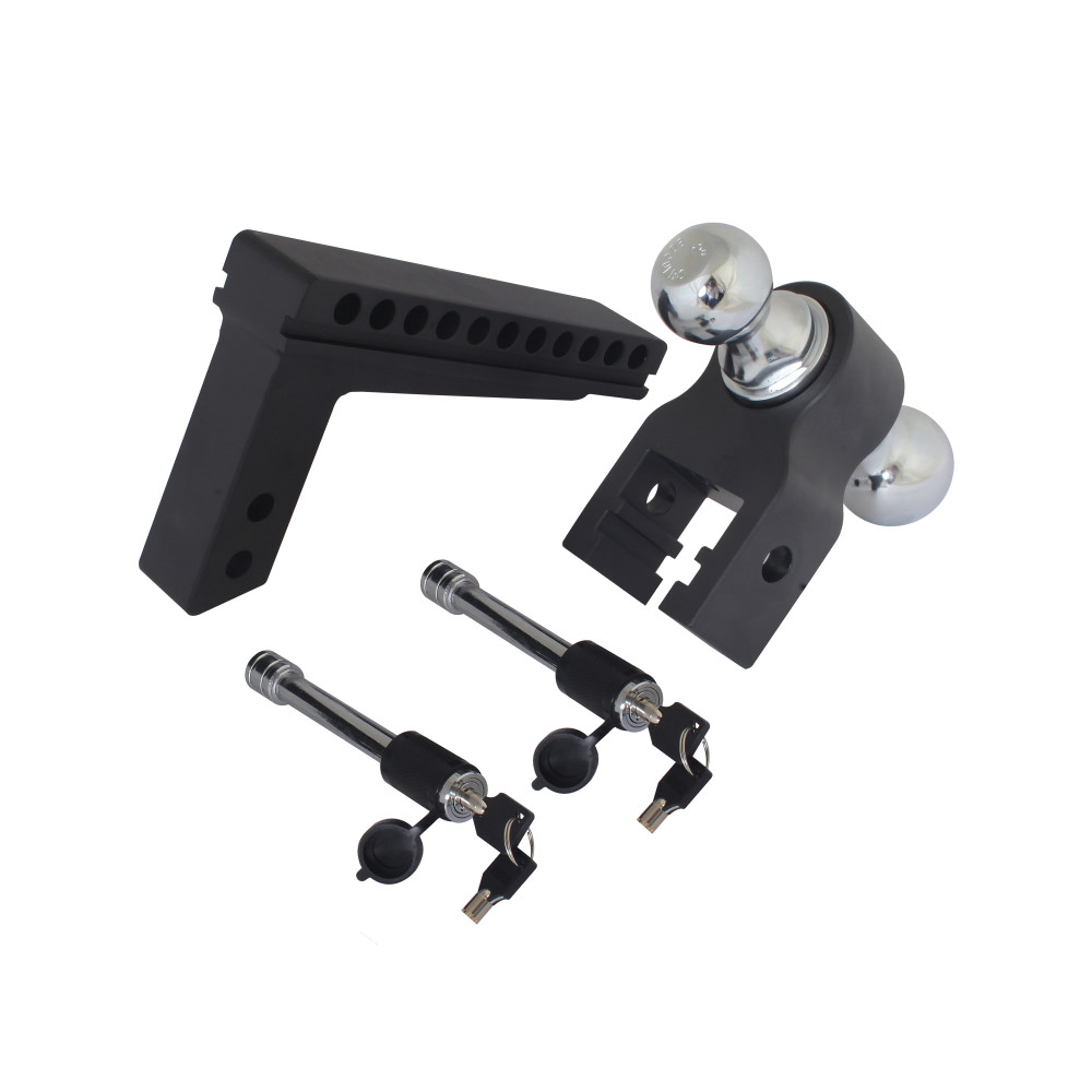 Trailer Valet Blackout 8000 lbs & 10000 lbs Capacity Adjustable Drop Hitch 2″ & 2 5/16″ Ball - Ascmtools