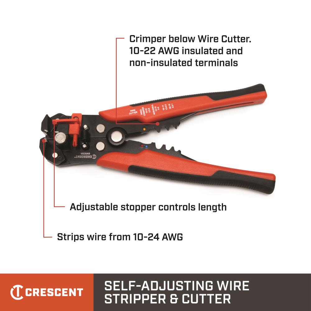 Crescent 8″ Self Adjusting Wire Stripper & Cutter - Ascmtools