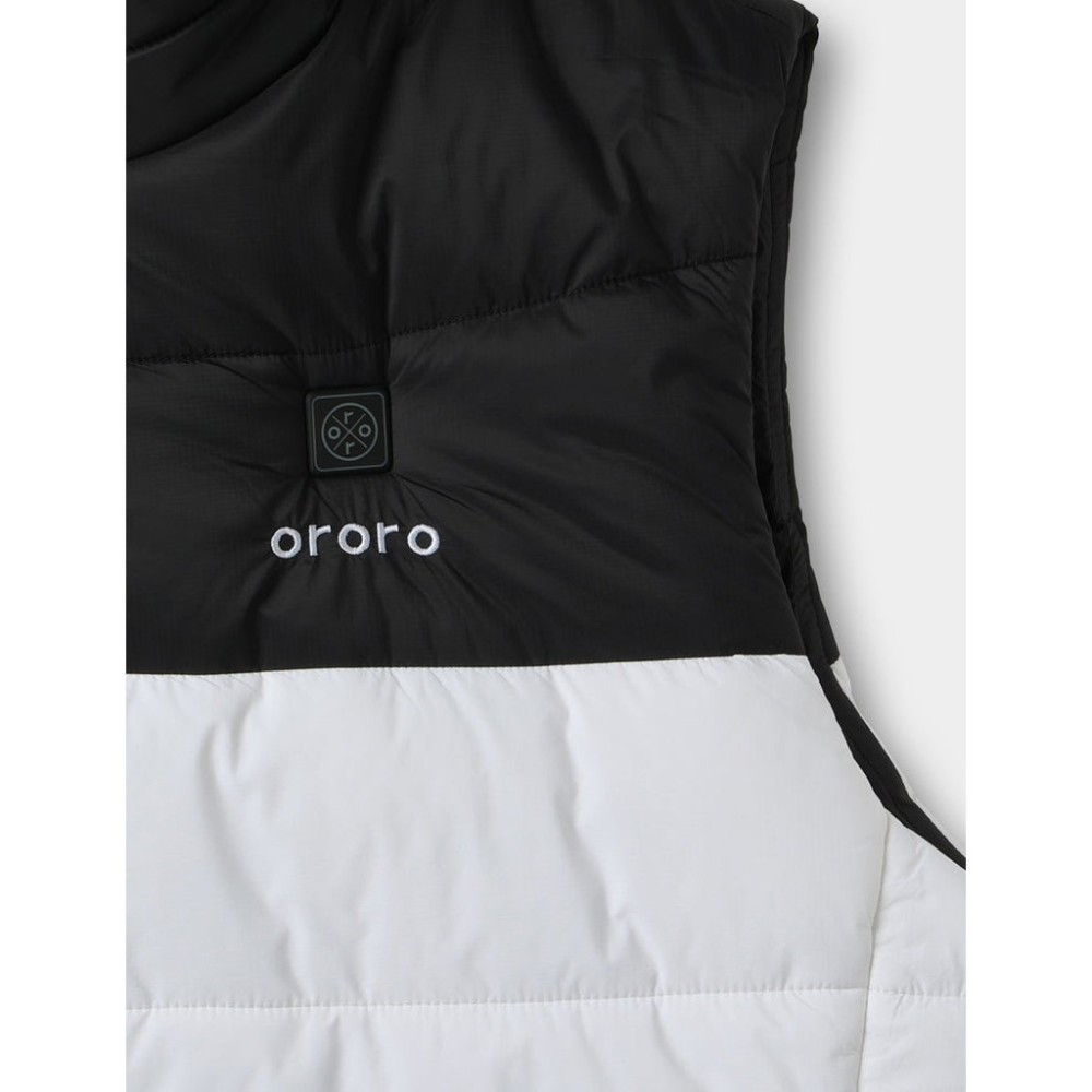 ORORO Mens Black & White Classic Heated Vest Kit Large - Ascmtools