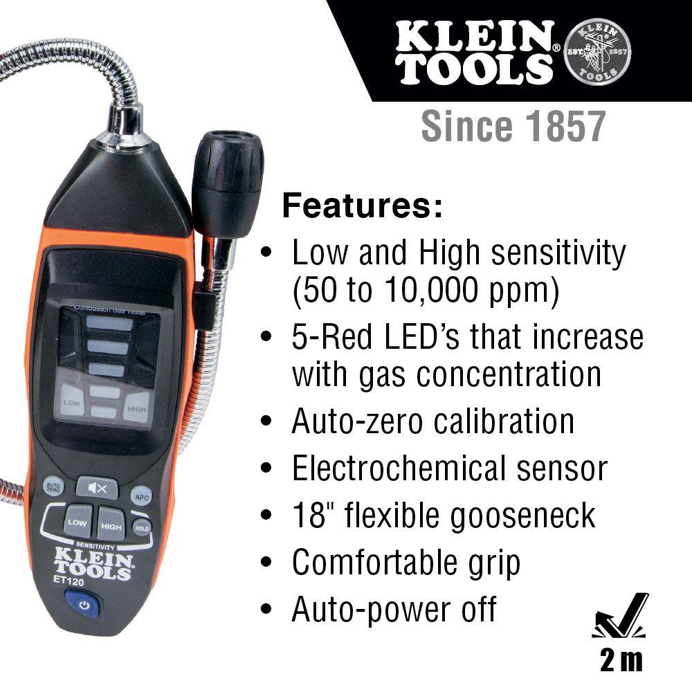 Klein Tools Combustible Gas Leak Detector - Ascmtools