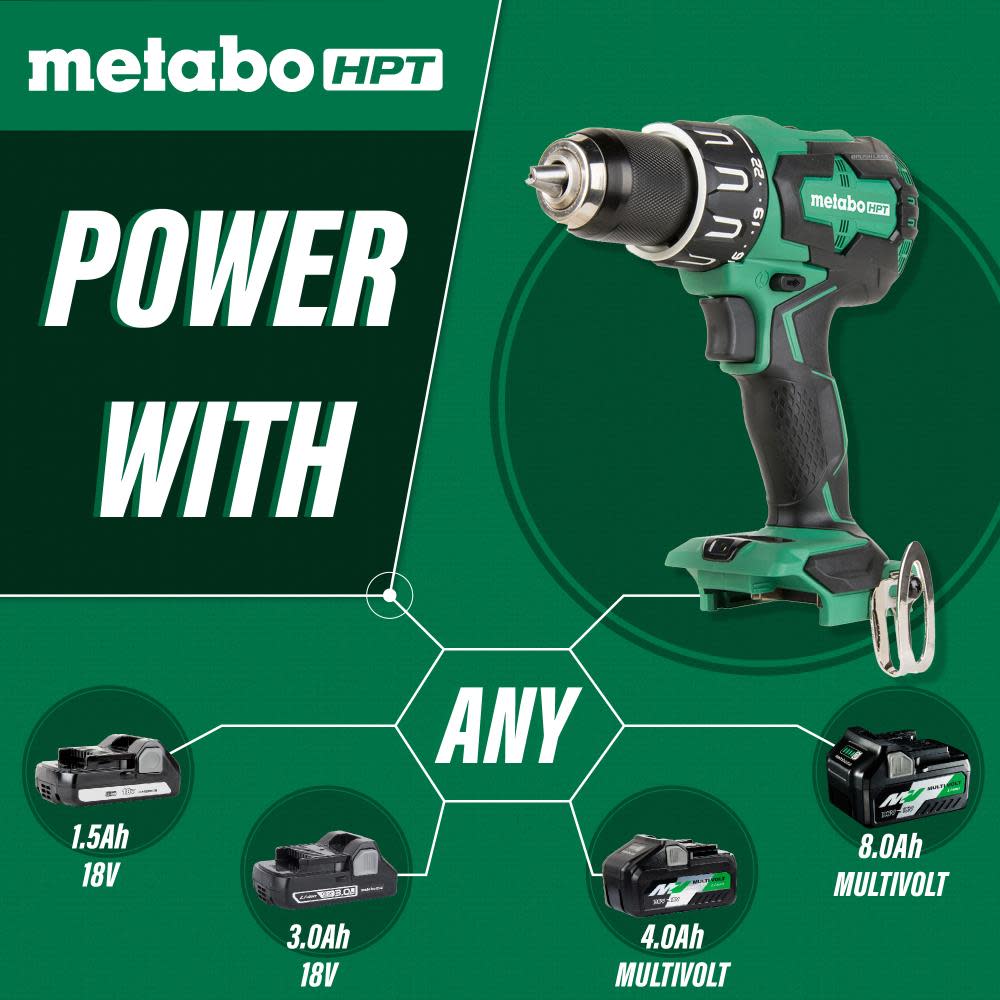 Metabo HPT 18V Brushless Li-Ion Driver Drill: 620 in-Lbs Bare Tool - Ascmtools