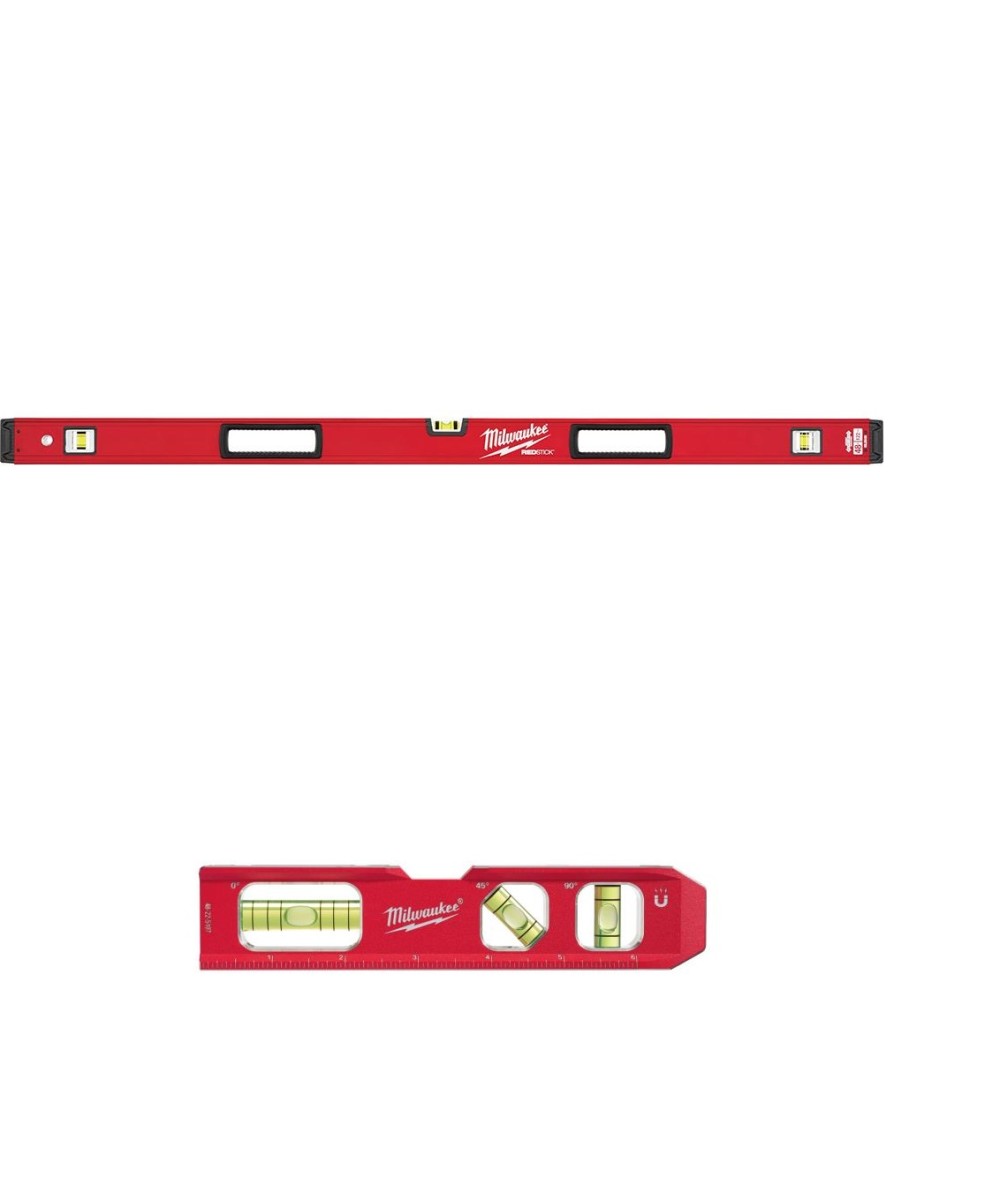 Milwaukee REDSTICK Box Level 48″ and Torpedo Level Bundle - Ascmtools