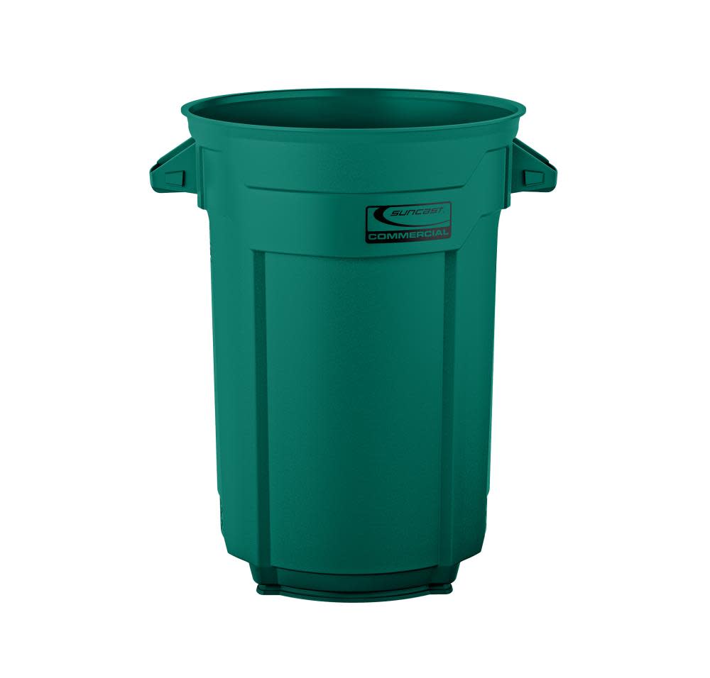 Suncast Plastic Utility Trash Can – 44 Gallon Green - Ascmtools
