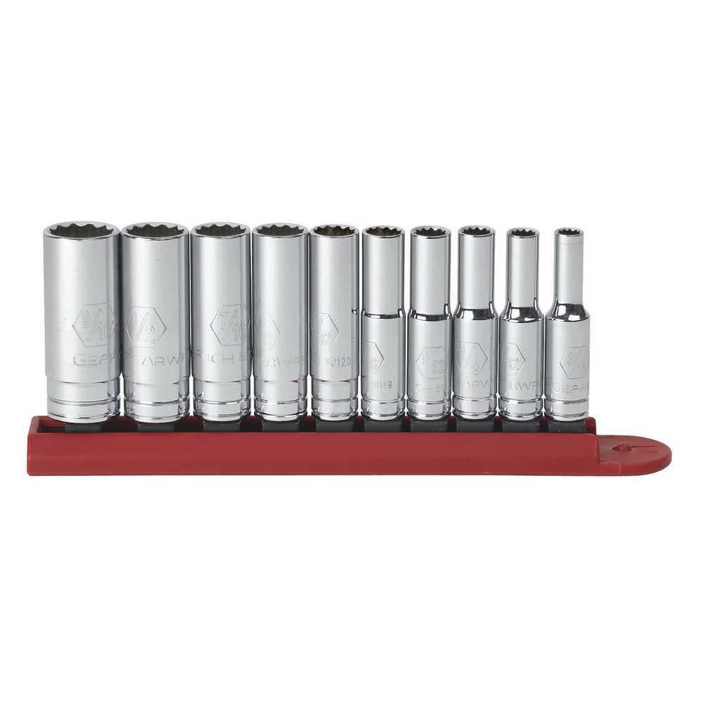GEARWRENCH 10 Pc 1/4″ Drive 12 Point Deep SAE Socket Set - Ascmtools