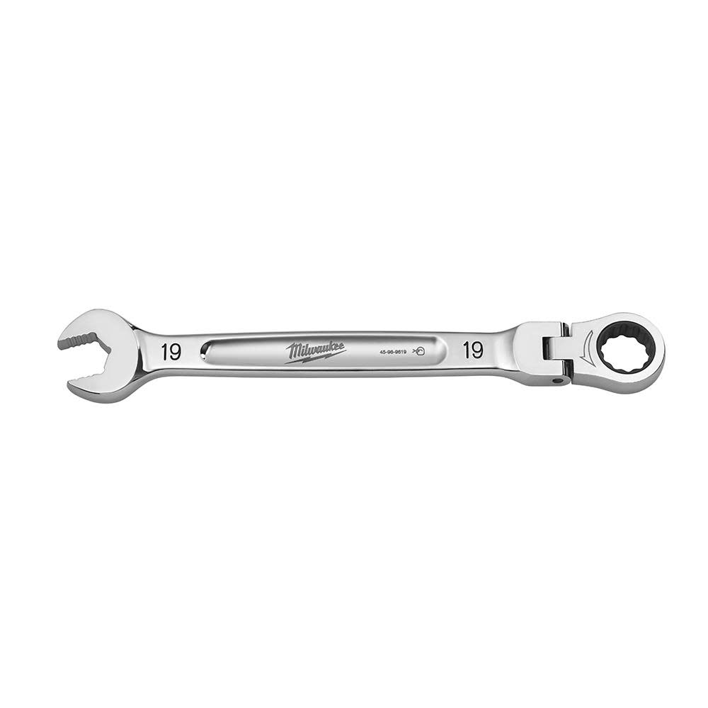 Milwaukee Combination Wrench Flex Head Ratcheting 19mm - Ascmtools