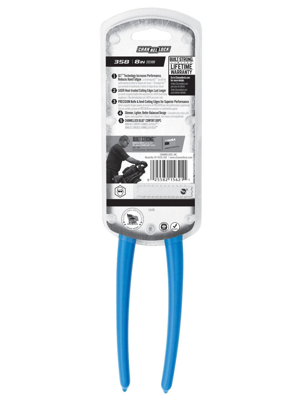 Channellock 8″ XLT End Cutter Nippers Xtreme Leverage Technology - Ascmtools