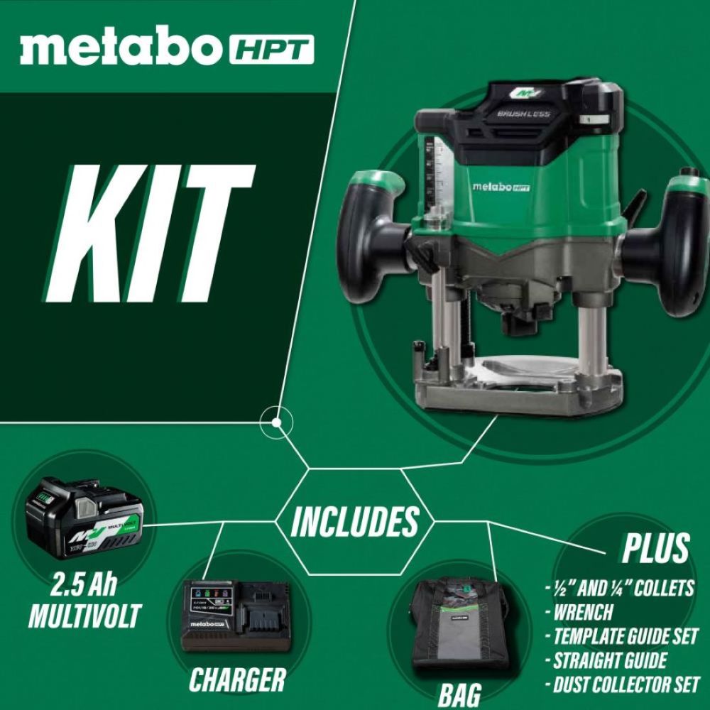 Metabo HPT 36V Cordless Plunge Router Kit 2 1/4 HP - Ascmtools