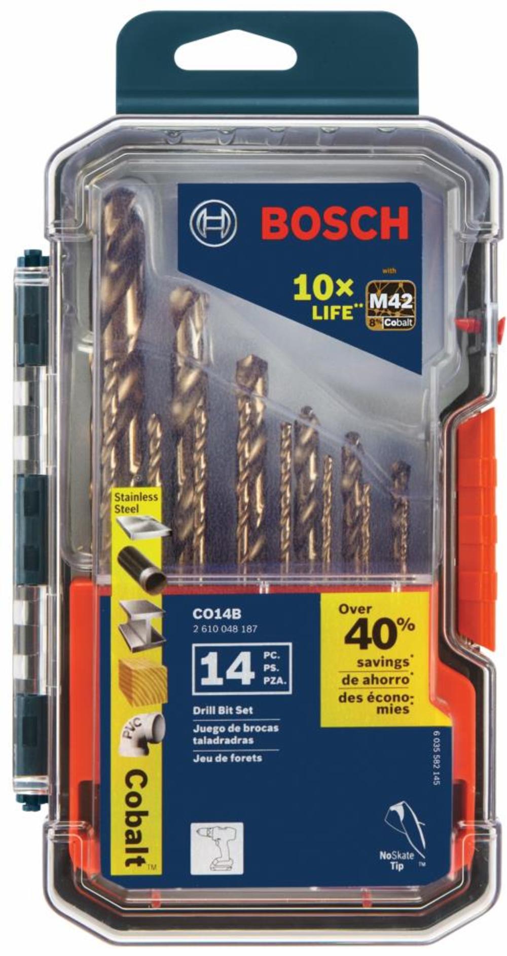 Bosch 14 pc. Cobalt M42 Drill Bit Set - Ascmtools