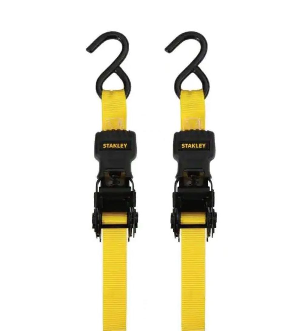 Stanley Ratchet Straps 1″ X 12′ 1500lbs 2pk - Ascmtools