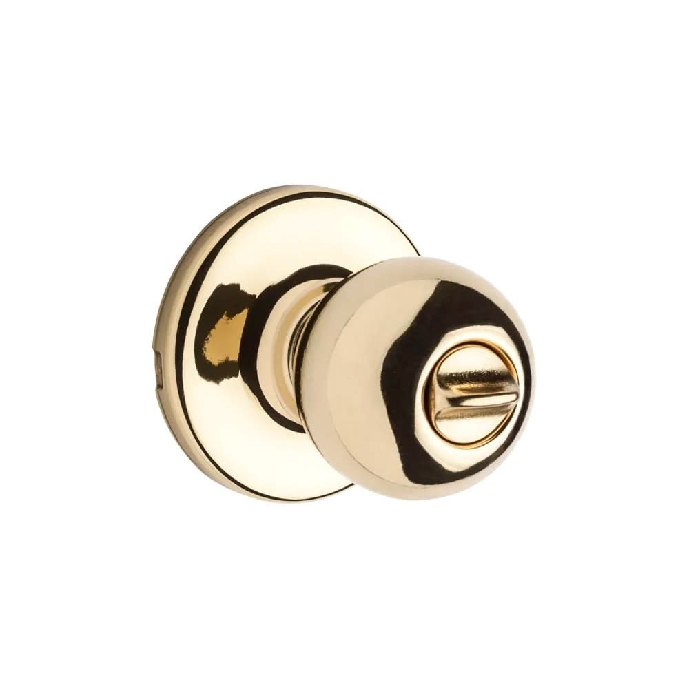 Kwikset Polished Brass Bed/Bath Polo Privacy Door Knob Set - Ascmtools