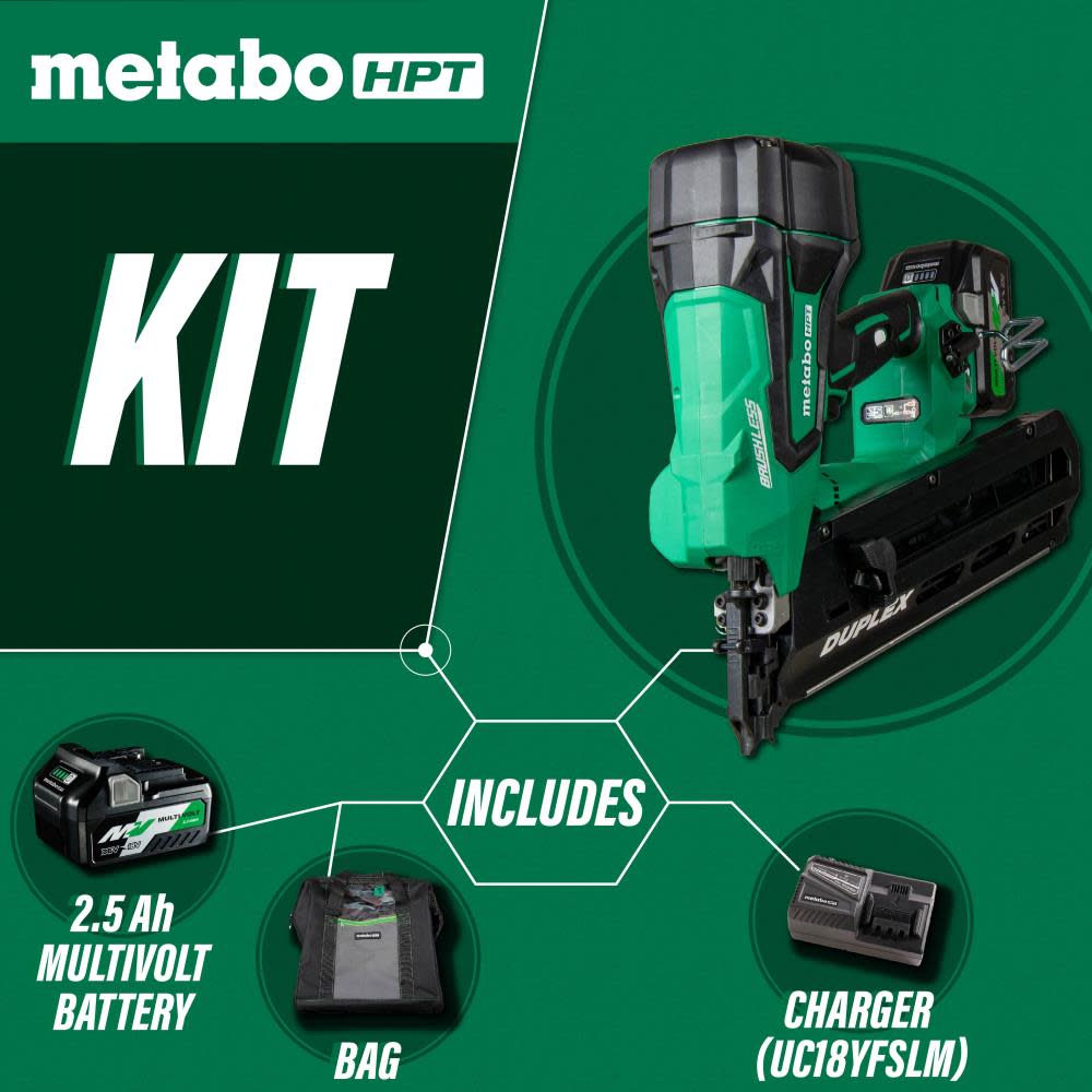 Metabo HPT 36V MultiVolt Forming Nailer 3 1/2″ Cordless Kit - Ascmtools
