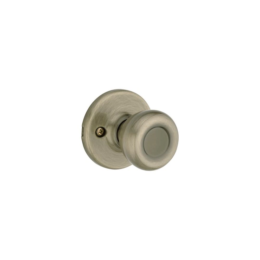Kwikset Tylo Door Knob Antique Brass Hall & Closet Passage Round - Ascmtools