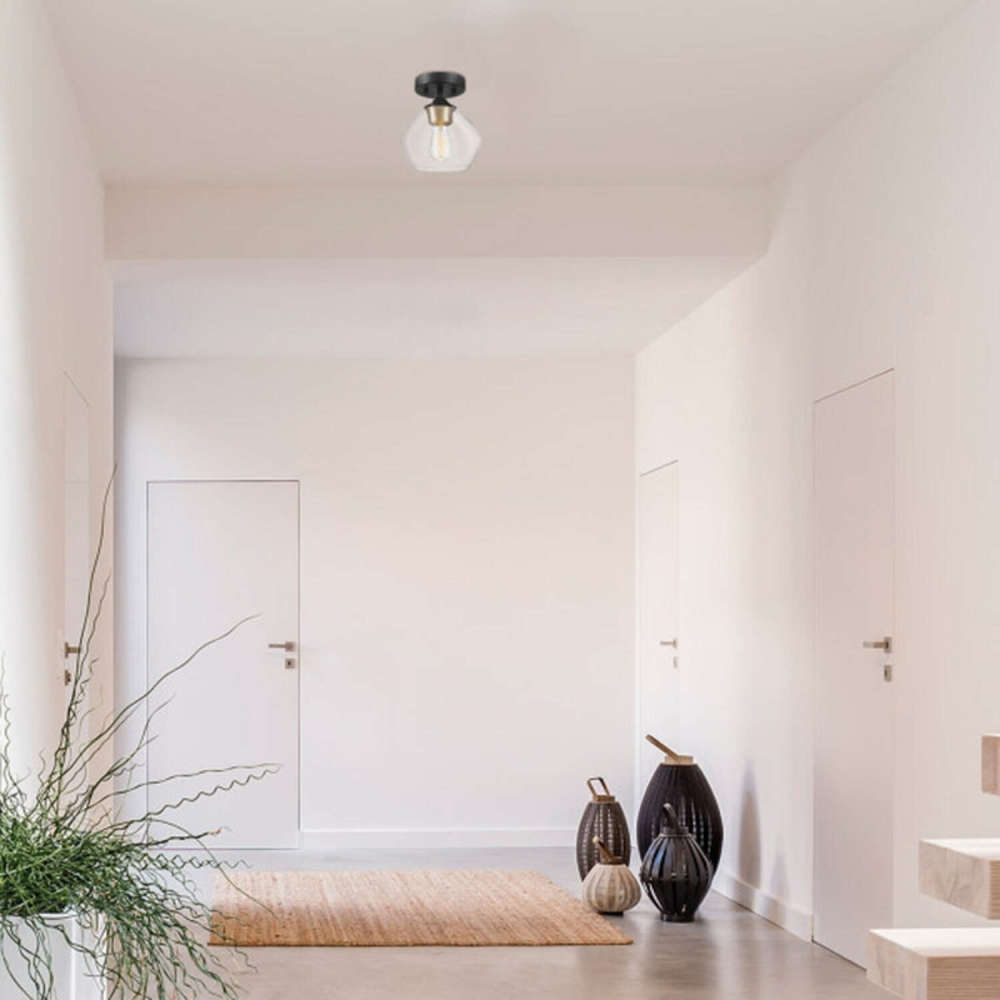 Globe Electric Harrow Ceiling Light Matte Black 60W E26 - Ascmtools