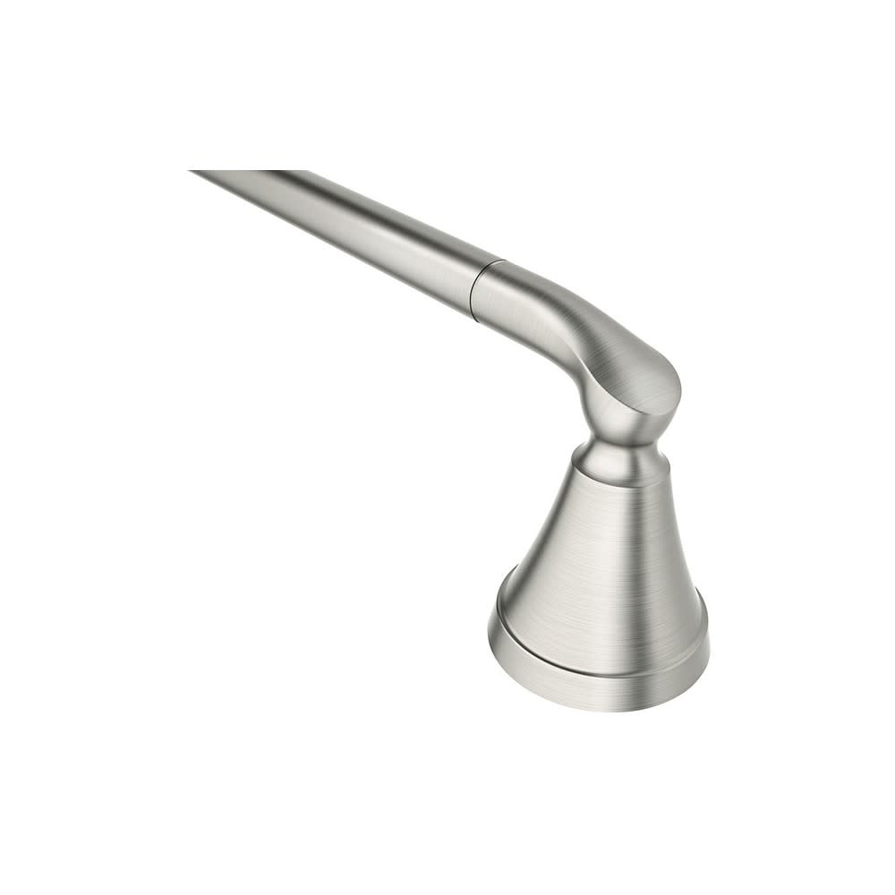 Moen Tiffin Brushed Nickel 18″ Towel Bar with Press & Mark Stamp - Ascmtools