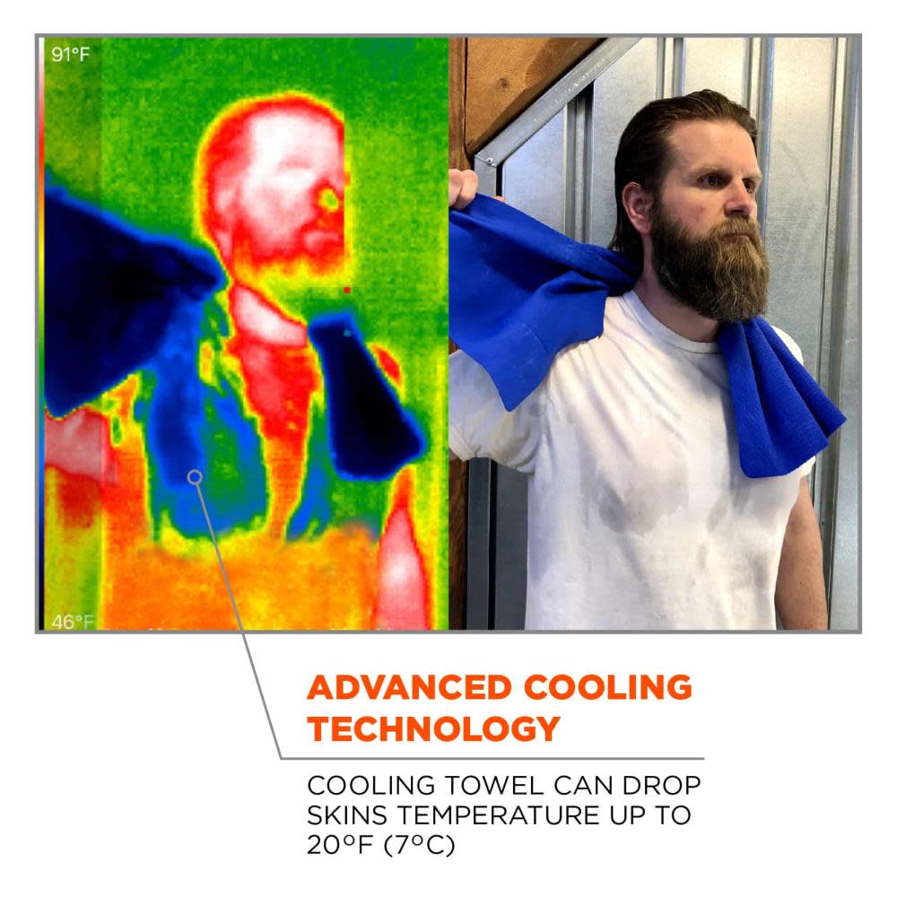 Ergodyne Chill Its 6602 Evaporative Cooling Towel Blue 50pk - Ascmtools
