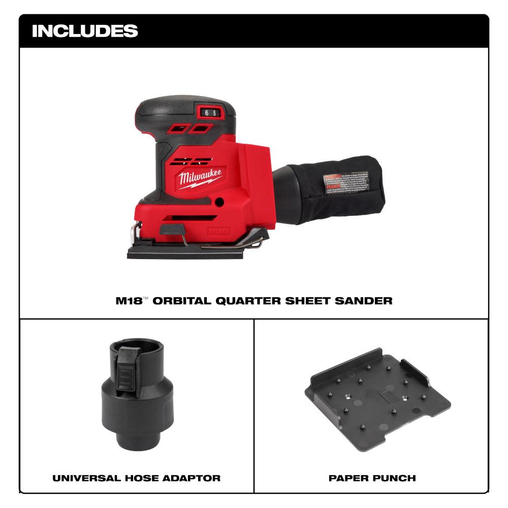 Milwaukee M18 Orbital 1/4 Sheet Sander - Ascmtools