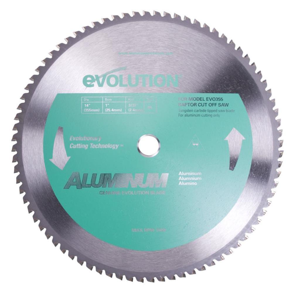 Evolution Power Tools 14 in. 80 Tooth Aluminum Tungsten Carbide-Tipped Cutting Blade - Ascmtools