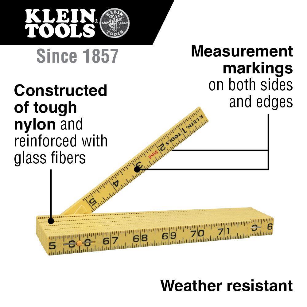 Klein Tools Fiberglass Folding Rule Inner Read - Ascmtools