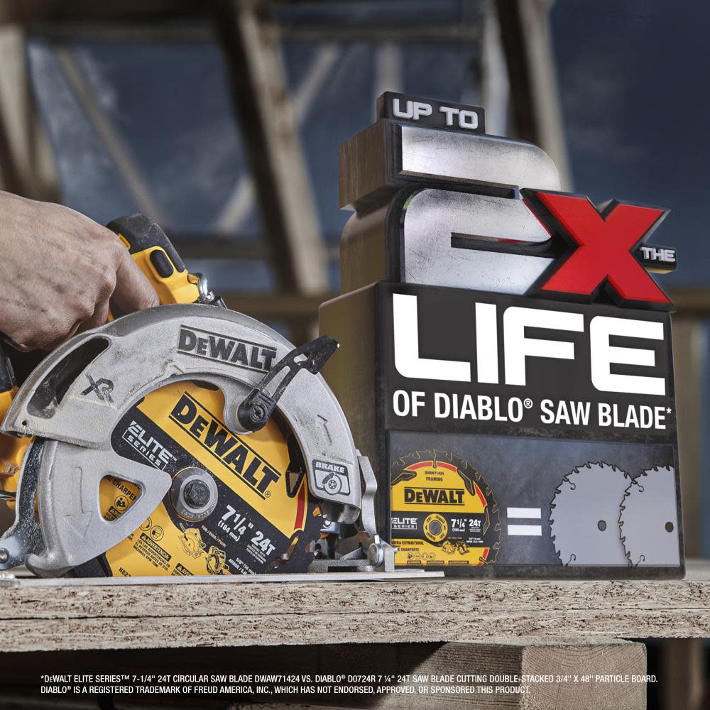 DEWALT Elite Series Circular Saw Blade 4pk Bundle with BONUS ToughSeries Tape Measure 35′ - Ascmtools
