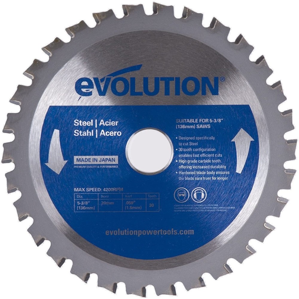 Evolution Power Tools 5 3/8″ x 30T Mild Steel Cutting Circular Saw Blade - Ascmtools