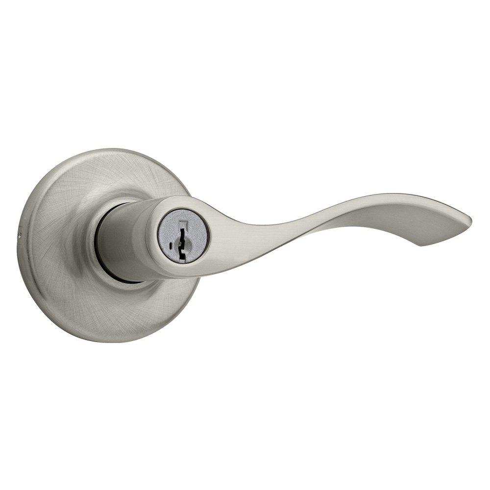 Kwikset Satin Nickel Keyed Entry Balboa Lockset Door Lever - Ascmtools