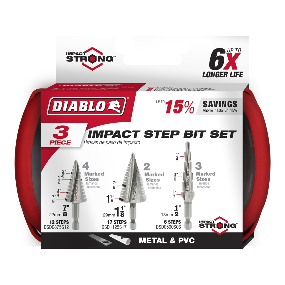 Diablo Tools Impact Strong Step Drill Bit Set - Ascmtools