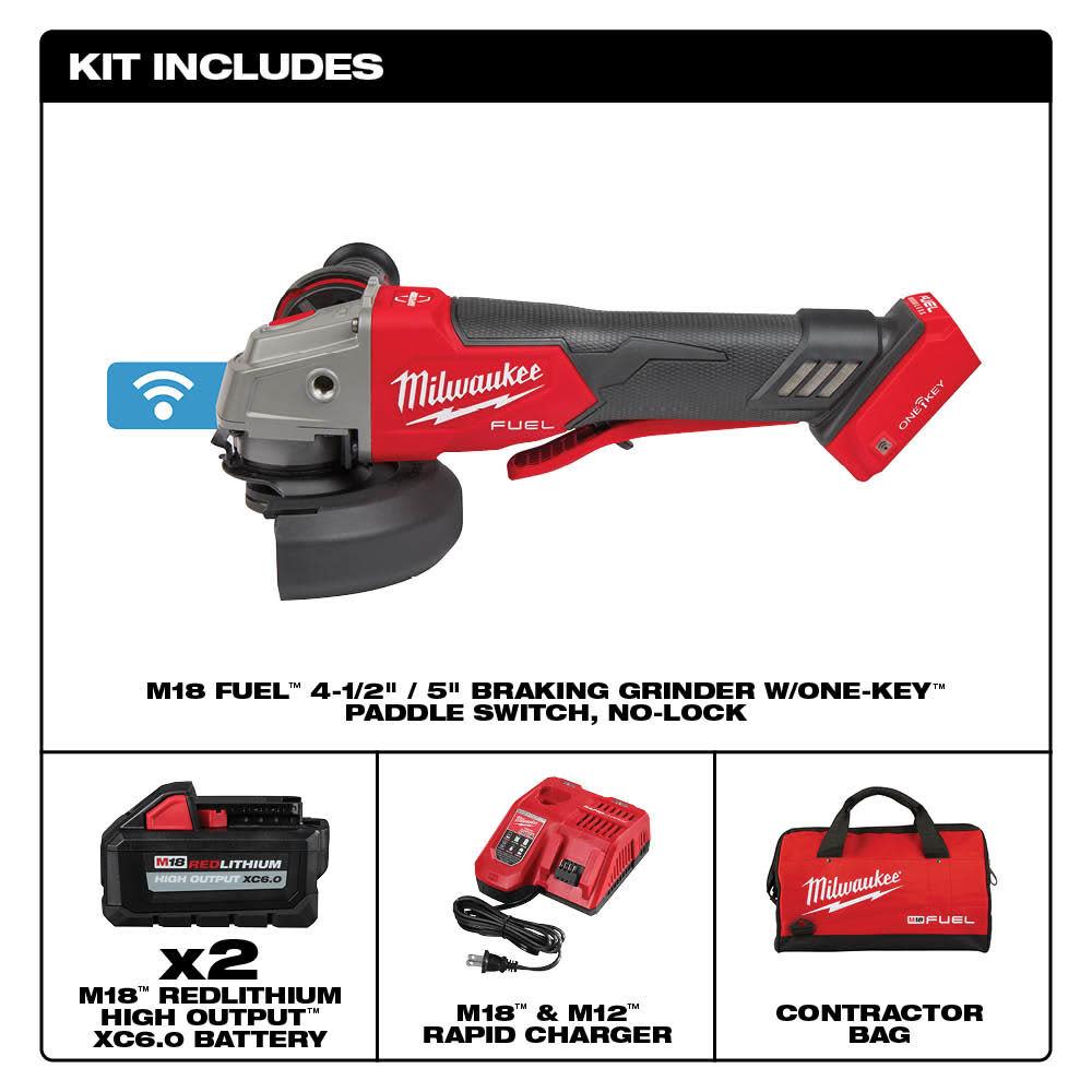 Milwaukee M18 FUEL 4 1/2″ / 5″ Braking Grinder Paddle Switch No Lock Kit - Ascmtools