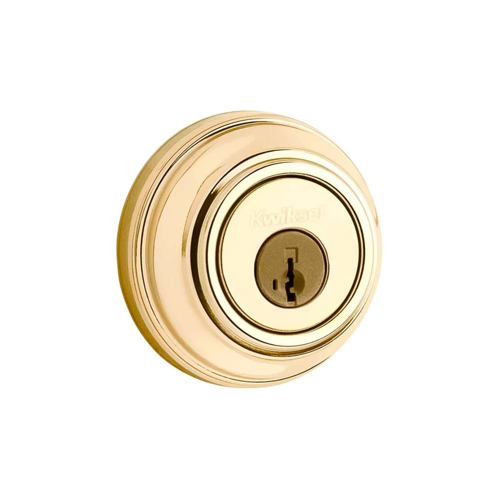 Kwikset Polished Brass Keyed Entry Double Cylinder Door Deadbolt - Ascmtools