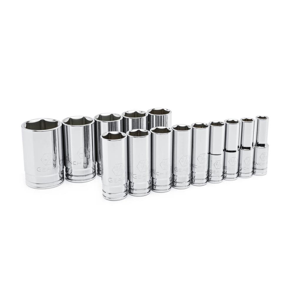 GEARWRENCH 14 Pc 1/2″ Drive 6 Point Deep SAE Socket Set - Ascmtools