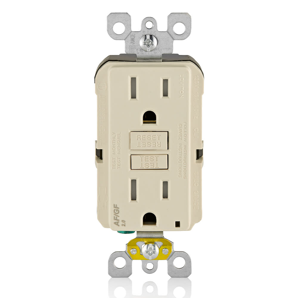Leviton SmartlockPro AFCI/GFCI Outlet 15A 125V Duplex Light Almond - Ascmtools