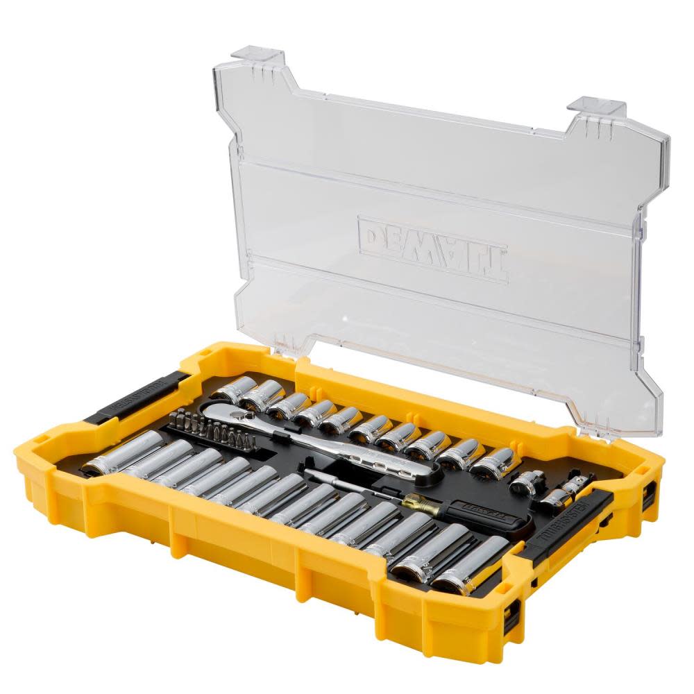 DEWALT TOUGHSYSTEM Mechanics Tool Set 3/8″ 1/2″ Drive 85pc - Ascmtools