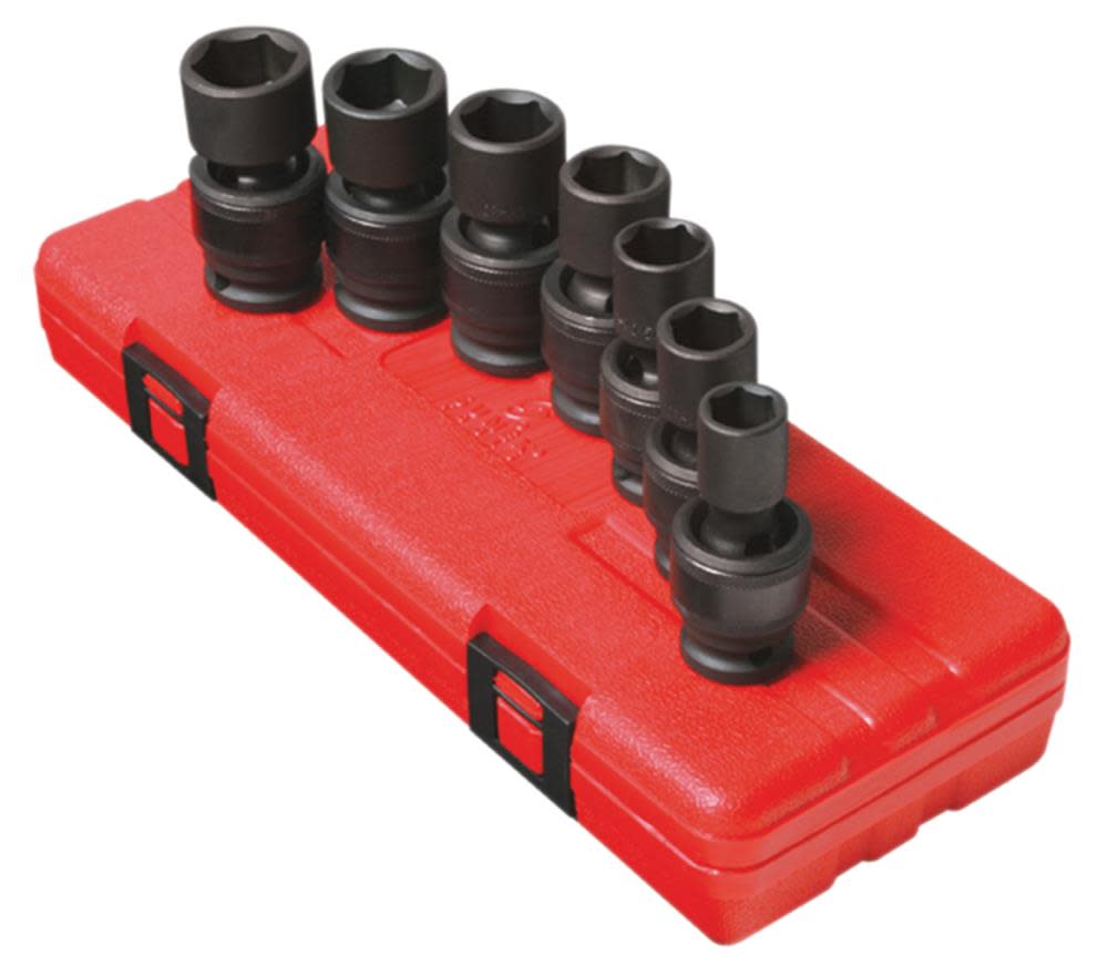 Sunex 7 pc. 1/2 In. Drive Metric Universal Impact Socket Set - Ascmtools