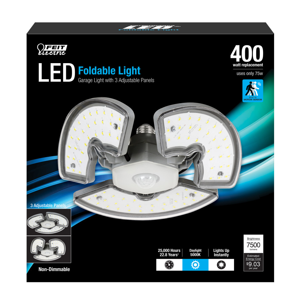 Feit Electric 7500 Lumens Frost Motion-Sensing LED Garage Light - Ascmtools