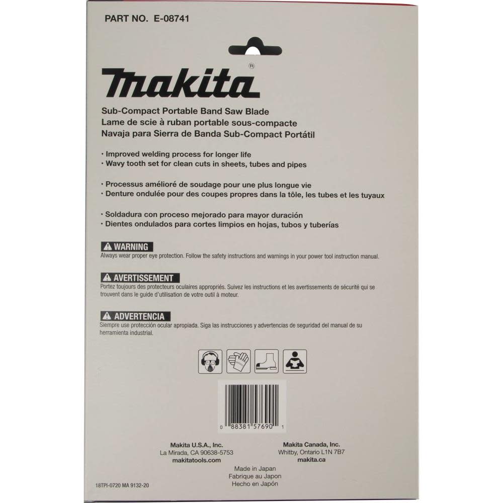 Makita Band Saw Blades 28 3/4″ 18 TPI Bi Metal Sub Compact Portable 5pk - Ascmtools