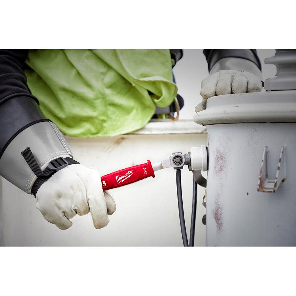 Milwaukee Linemans 2-in-1 Insulated Ratcheting Box Wrench - Ascmtools