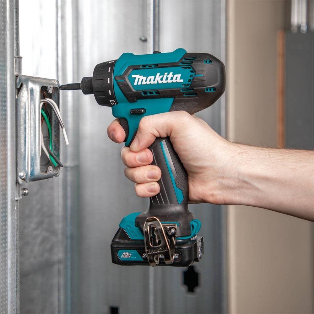 Makita 12V Max CXT Lithium-Ion Cordless 1/4 In. Hex Driver-Drill Kit (2.0Ah) - Ascmtools