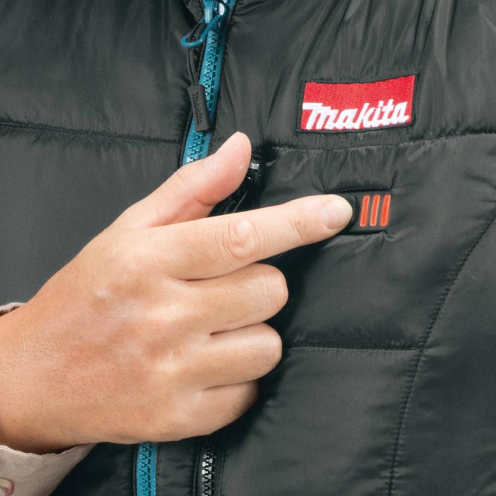 Makita Mens 3X Large Black 18 Volt LXT Lithium-Ion Cordless Heated Vest - Ascmtools