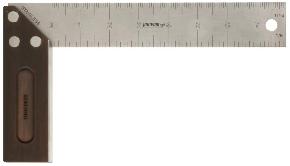 Johnson Level 8″ Bamboo Try Square - Ascmtools