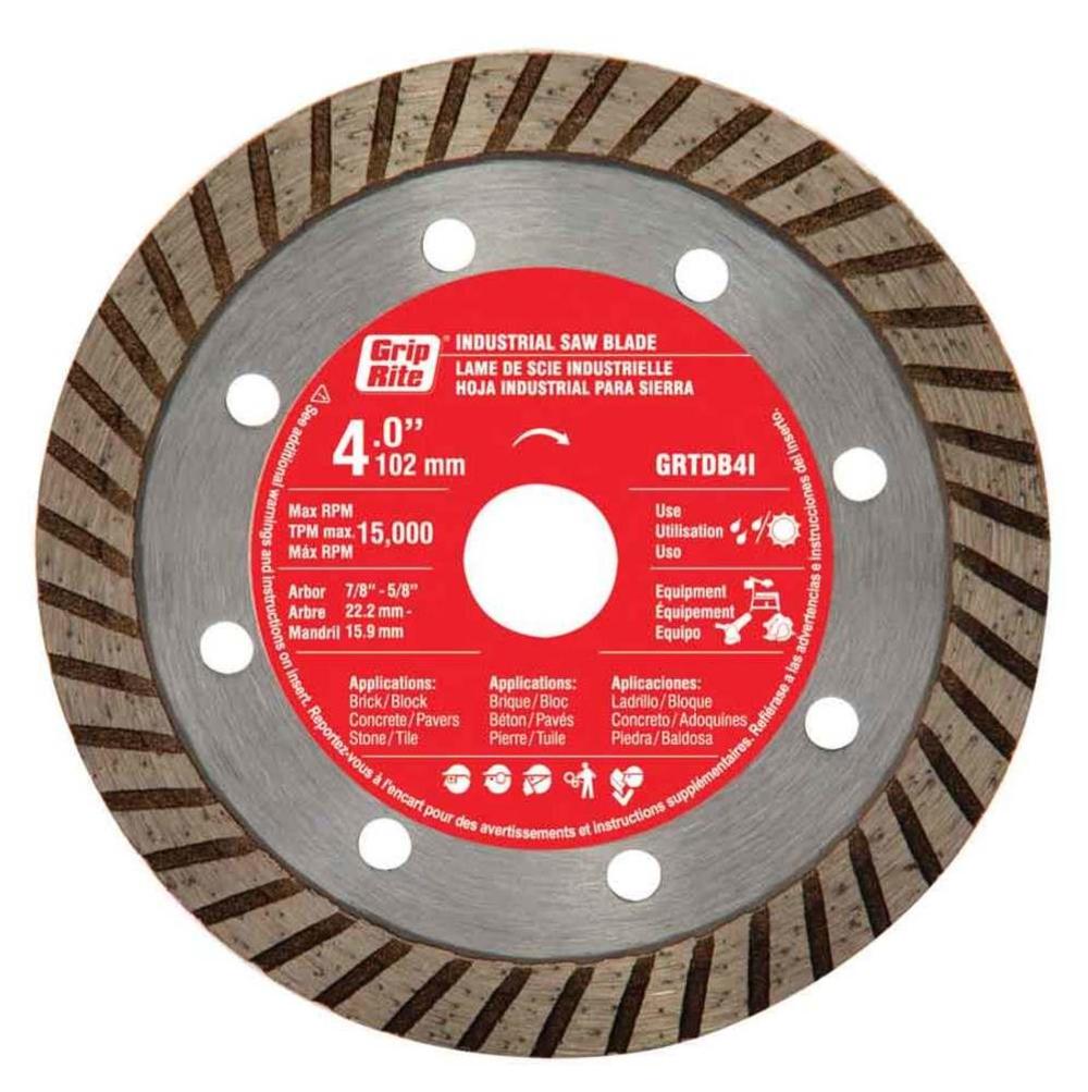 Grip Rite 4-in Wet or Dry Turbo Diamond Circular Saw Blade - Ascmtools