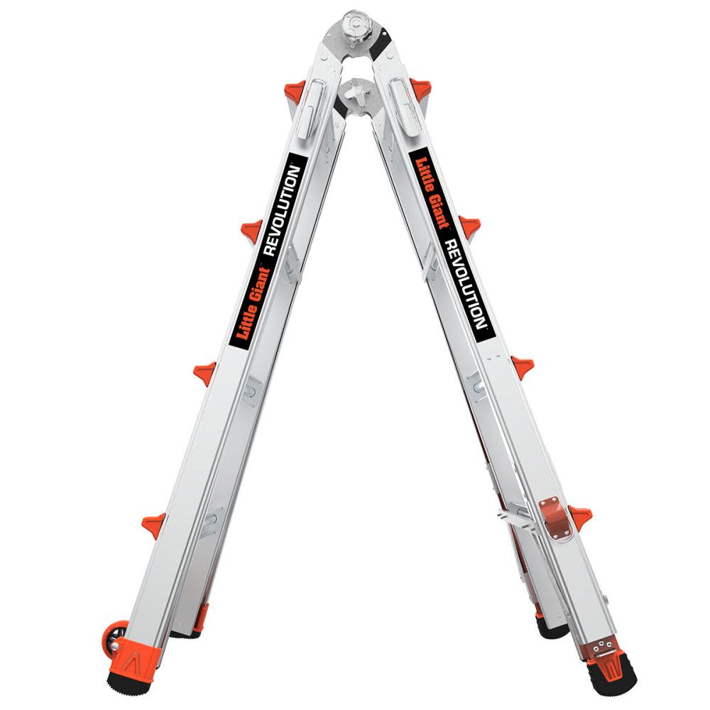 Little Giant Safety Revolution M17 Aluminum Type 1A 300lb Rated Telescoping Multi-Position Ladder with Ratchet Leg Leveler - Ascmtools