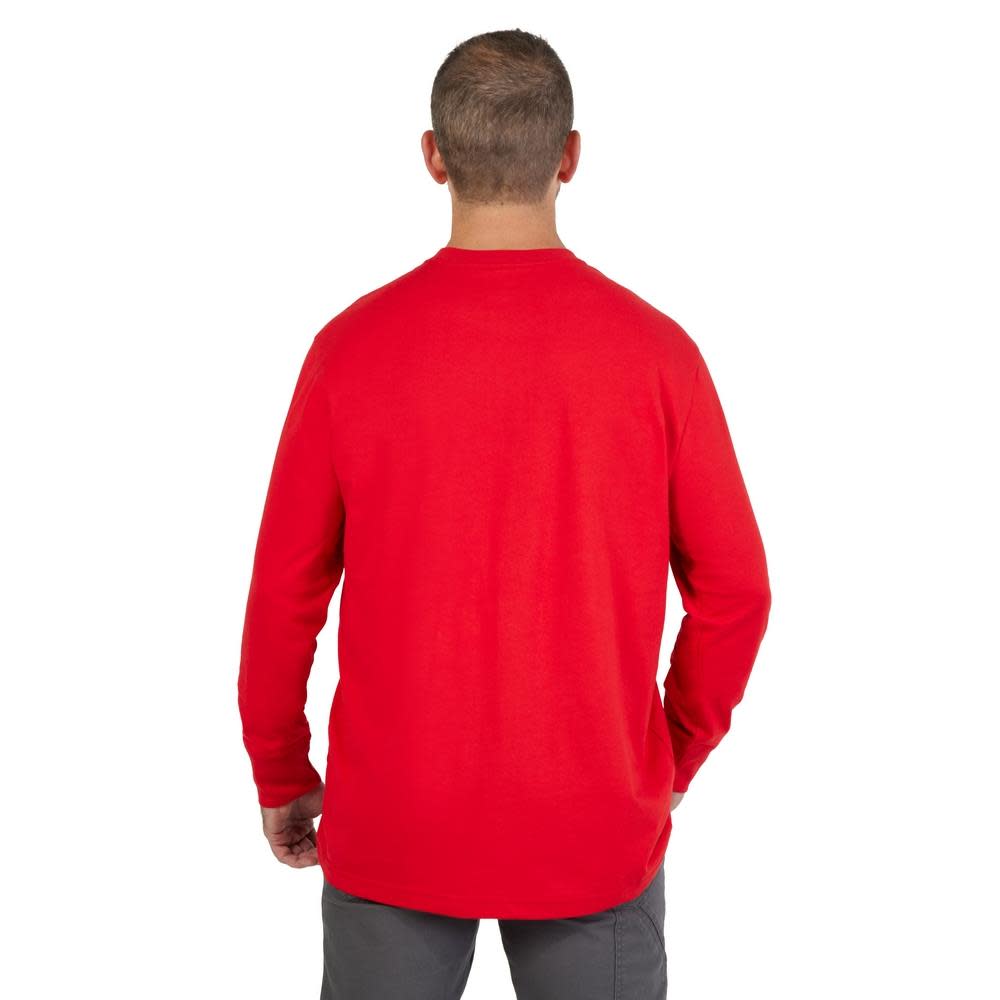 Milwaukee Heavy Duty T-Shirt Big Logo Long Sleeve Red - Ascmtools
