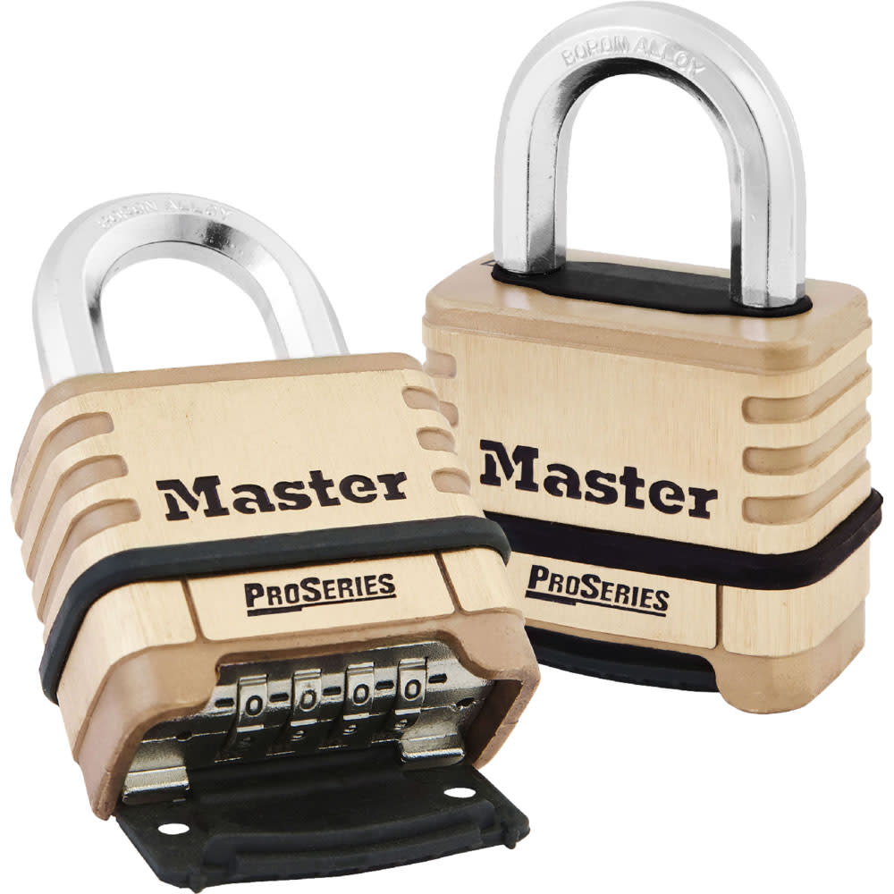 Master Lock 2-1/4 In. Wide ProSeries Brass Resettable Combination Padlock - Ascmtools