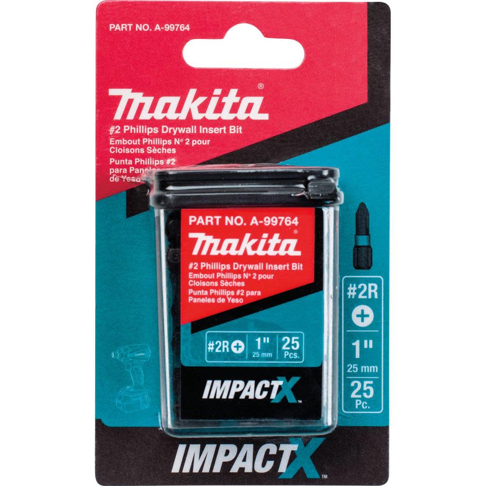 Makita Impact X #2 Phillips Drywall 1 Insert Bit 25/pk - Ascmtools