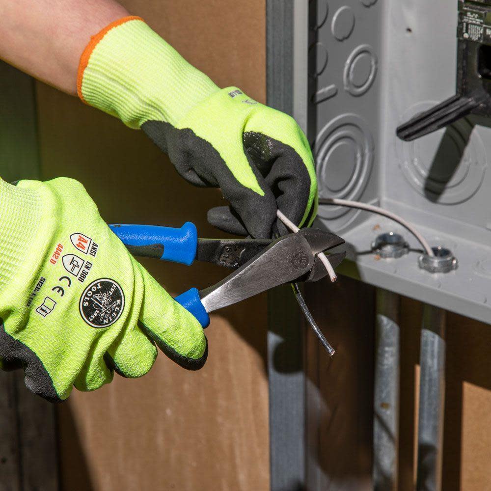 Klein Tools 8” Journeyman High-Leverage Diagonal-Cutting Angle Head Pliers - Ascmtools