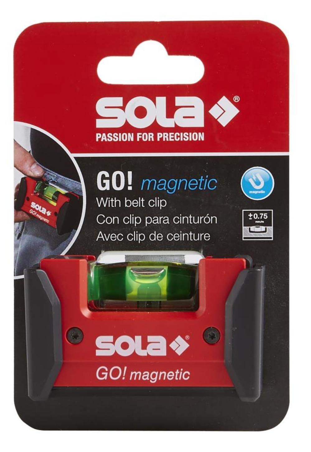 SOLA GO! Magnetic Pocket Level with Clip 3″ 1 Focus-60 Vial - Ascmtools